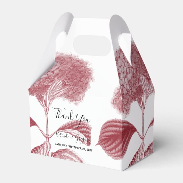 Elegant Burgundy Hydrangea Wedding Geschenkschachtel (Vorderseite)