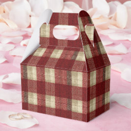 Elegant Burgundy Ivory Rust Red Plaid Pattern Geschenkschachtel