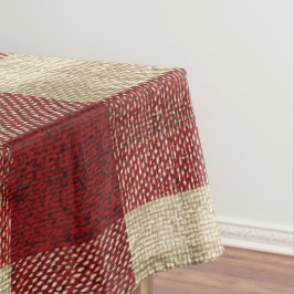 Elegant Burgundy Ivory Rust Red Plaid Pattern Tischdecke