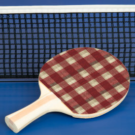 Elegant Burgundy Ivory Rust Red Plaid Pattern Tischtennis Schläger