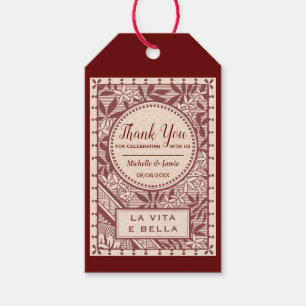 Elegant Burgundy La Vita E Bella Quote Geschenkanhänger
