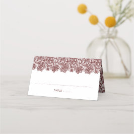 Elegant Burgundy Lace Wedding Platzkarte
