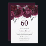 Elegant Burgundy Maroon Rose 60. Geburtstagsparty Einladung<br><div class="desc">Elegant Burgundy Maroon Floral 70. Geburtstagsparty Einladung Siehe Matching Sammlung in Niche und Nest Store</div>