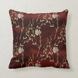 Elegant Burgundy Marsala Floral Kissen