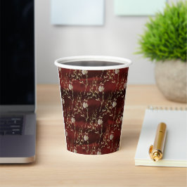 Elegant Burgundy Marsala Floral Pappbecher