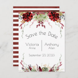 Elegant Burgundy Marsala Succulents Wedding Save The Date