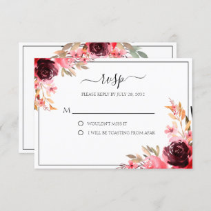 Elegant Burgundy Mauve RSVP Card