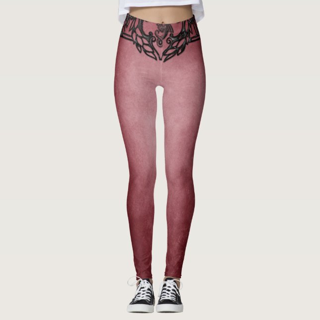 Elegant burgundy modern leggings (Vorderseite)