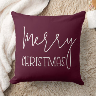 Elegant Burgundy Moderne Minimalistische Weihnacht Kissen