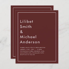 Elegant Burgundy Monochrome Wedding Simple Classic