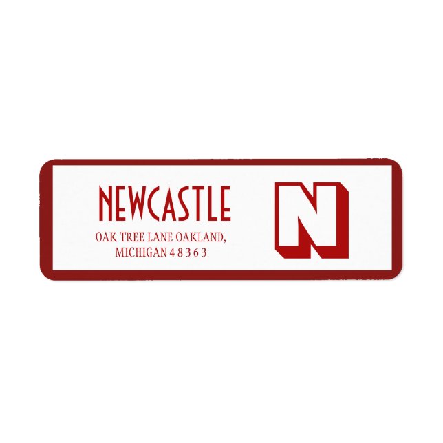 Elegant Burgundy Monogram, erste Rücksendeadresse (Vorne)