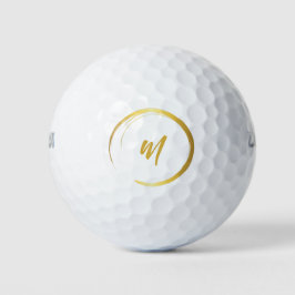 Elegant Burgundy Monogram Golfball