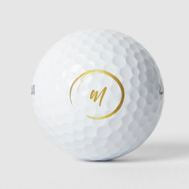 Elegant Burgundy Monogram Golfball (Vorderseite)