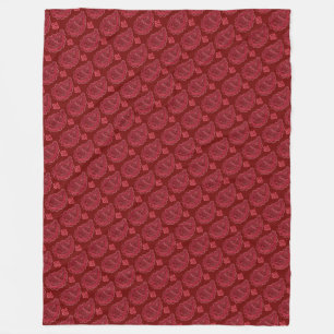 Elegant Burgundy Paisley Pattern Fleecedecke