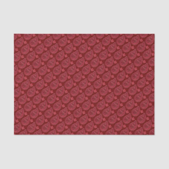 Elegant Burgundy Paisley Pattern Seidenpapier (Vorderseite)