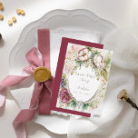Elegant Burgundy Pink Romantik Rustikal Save The Date<br><div class="desc">Elegantes und romantisches Bordeaux mit rosa Blütenakzenten in einem Blumenkranz Save the Date. Das ist eine so schöne Karte für jede Hochzeit der Jahreszeit. Atmen Sie einfach. 100% Kundenzufriedenheit bei "Zazzle" jeden Tag.</div>
