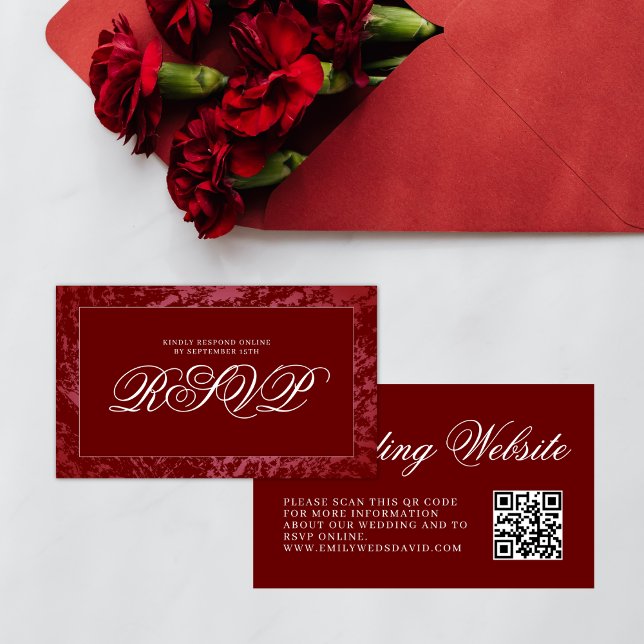 Elegant Burgundy Red QR UAWG Begleitkarte (Von Creator hochgeladen)