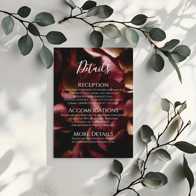 Elegant Burgundy Romantic Rose Enclosure Card Begleitkarte (Von Creator hochgeladen)