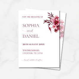 Elegant Burgundy Rose Floral  Save the Date Card  Einladung