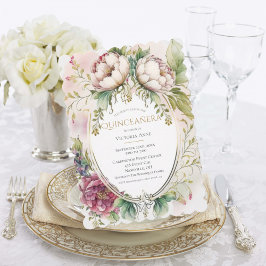 Elegant Burgundy Scalloped Quinceañera Einladung