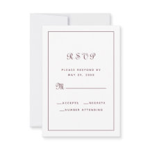 Elegant Burgundy Script Classic Wedding Enclosure