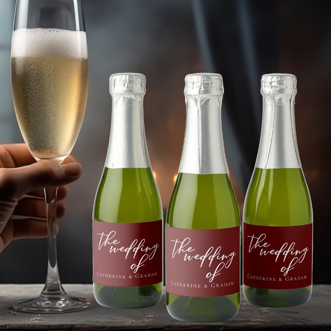 Elegant Burgundy Script Personalisiert Wedding Min (Von Creator hochgeladen)