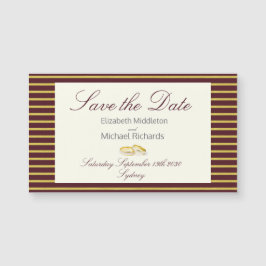 Elegant Burgundy Simple Wedding Save the Date Magnetkarte