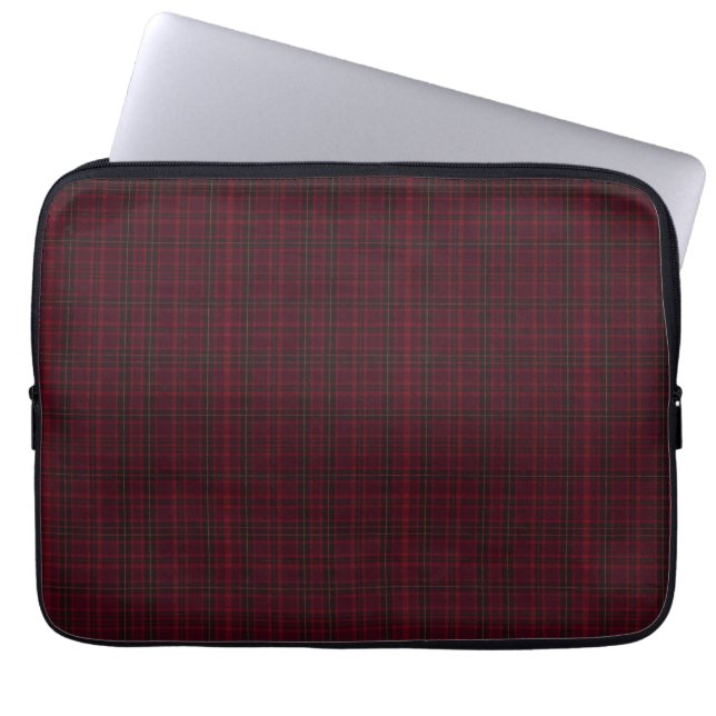 Elegant Burgundy Tartan Laptopschutzhülle (Vorderseite)