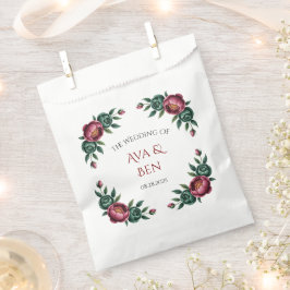 Elegant Burgundy und Emerald Peony Wedding Geschenktütchen