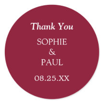 Elegant Burgundy Wedding Dankeschön Sticker