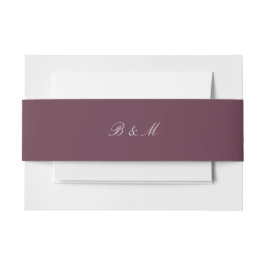 Elegant Burgundy Wedding Monogram Bride and Groom Einladungsbanderole