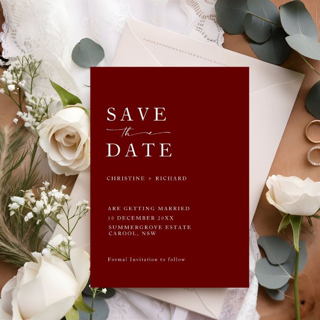 Elegant Burgundy Wedding Save the Date (Von Creator hochgeladen)