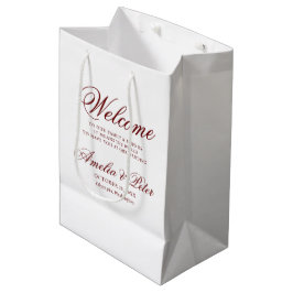 Elegant Burgundy Wedding Welcome Mittlere Geschenktüte