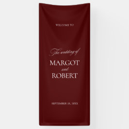 Elegant Burgundy Wedding Welcome Sign Vinil Banner