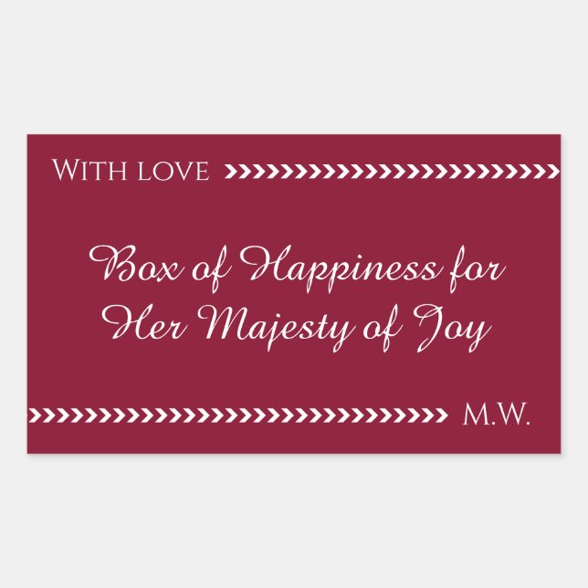 Elegant Burgundy & White Custom Rectangle Sticker  (Vorderseite)