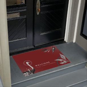 Elegant Burgundy Willkommen und Adresse Fußmatte
