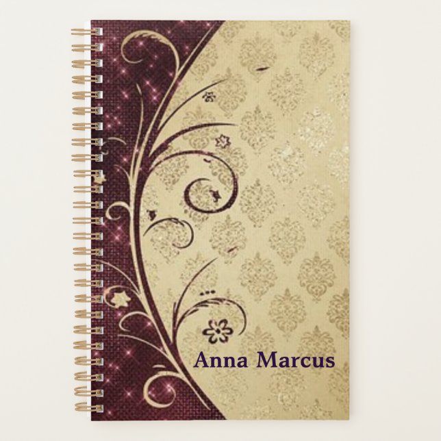 "Elegant Burnt Henna" Personalisiert Planer (Vorderseite)