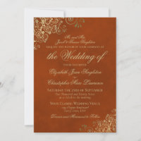 Elegant Burnt oder Rost Orange & Gold feierliche H
