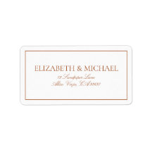 Elegant Burnt Orange Classic Script Label