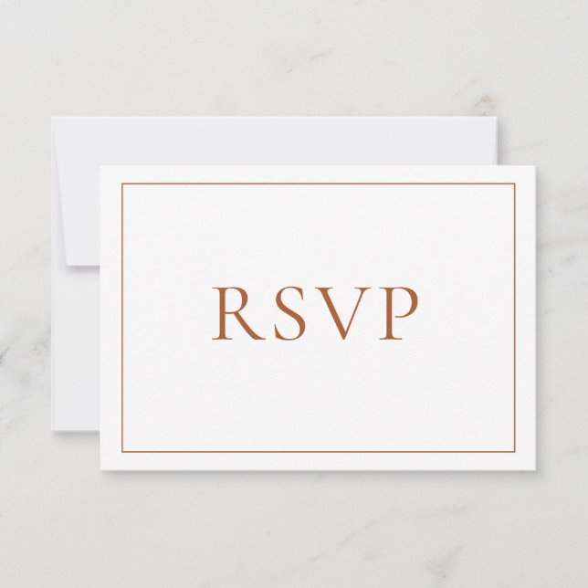 Elegant Burnt Orange Classic Script RSVP Karte (Vorderseite)