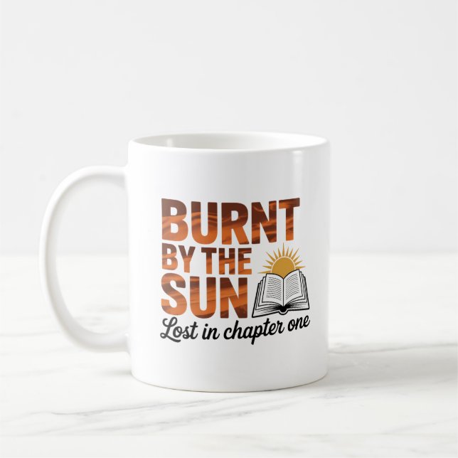 Elegant Burnt Orange und Black Literary Quote Kaffeetasse (Links)