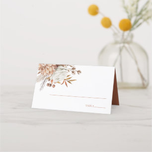 Elegant Burnt Orange Watercolor Blume Platzkarte