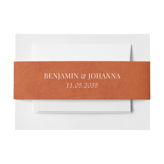 Elegant Burnt Orange Wedding Custom Einladungsbanderole (Vorderseite Beispiel)