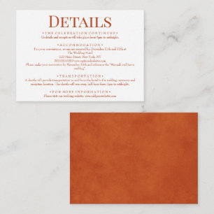 Elegant Burnt Orange Wedding Details Begleitkarte