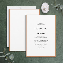 Elegant Burnt Orange & White Typografy Wedding Einladung