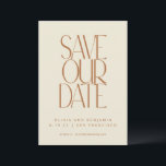 Elegant Burnt Rust Mid Century Moderne Typografie Save The Date<br><div class="desc">Elegant Burnt Rust Mid Century Moderne Typografie Save the Date</div>