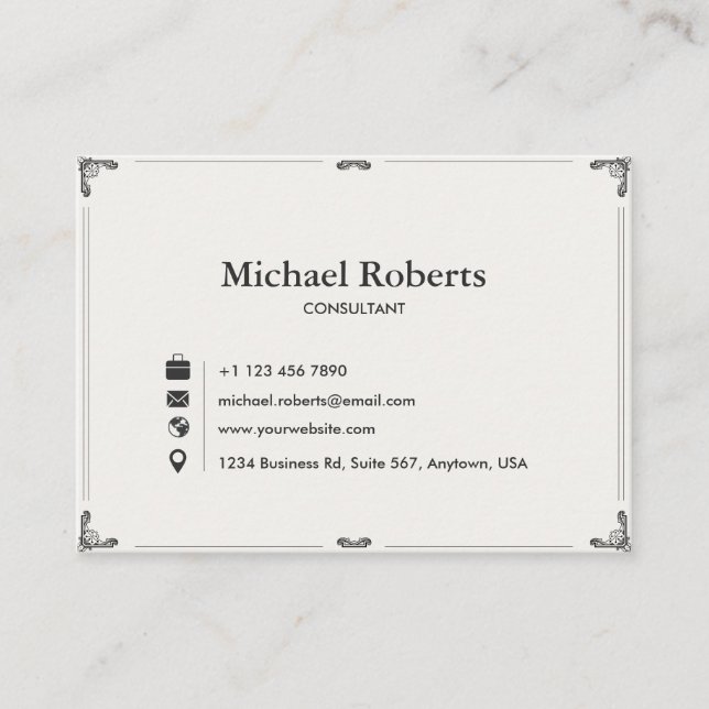 Elegant Business Card | Modern Design 3.5" × 2.5" Visitenkarte (Vorderseite)