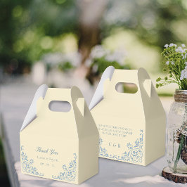 Elegant Butter Yellow and Blue Wedding Vielen Dank Geschenkschachtel