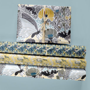 Elegant Butterflies Botanisches Dekoupage-Geschenk Geschenkpapier Set