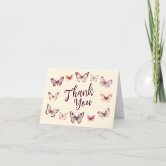 Elegant Butterflies Brautparty CUSTOM Dankeskarte